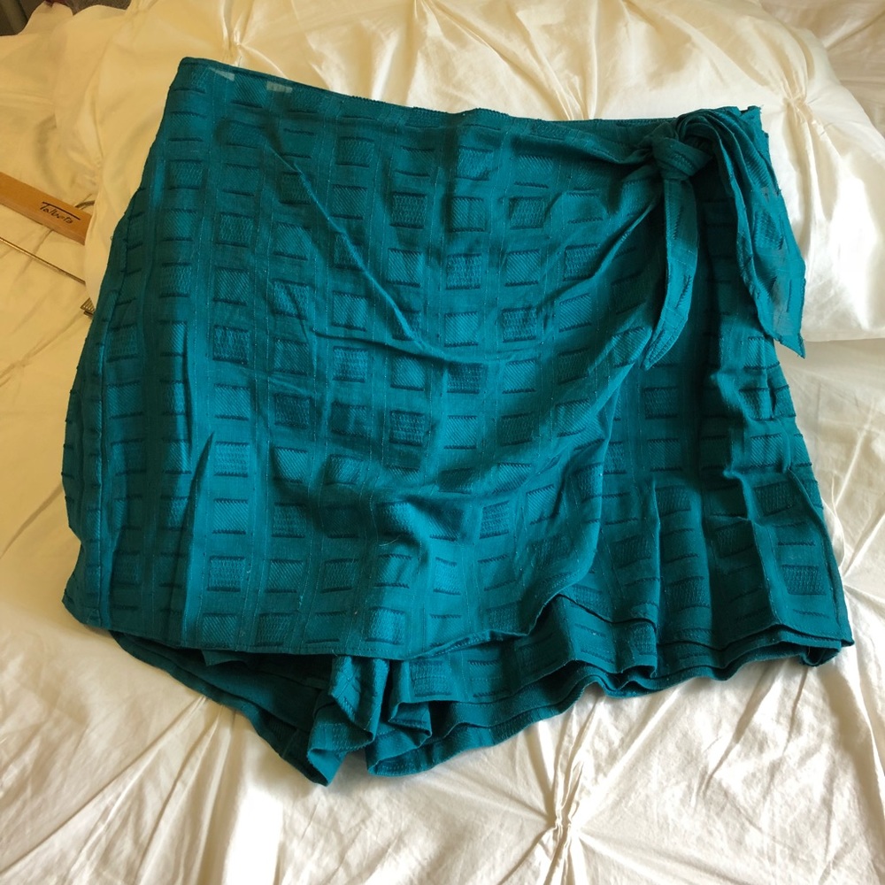 Anthropologie Elevenses turquoise skirt size 2